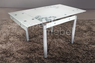 Обеденный стол Франчезка (раздвижной) серый в шахматную клетку