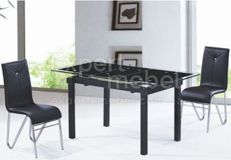 Обеденный стол Милан (раскладной) черный